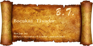 Bocskai Tivadar névjegykártya